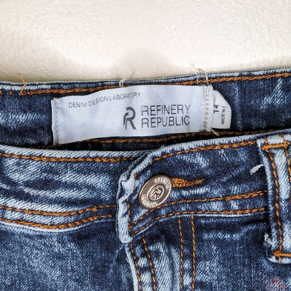 Refinery Republic Men's Moto Jeans with Paint Decoration 14 EUC - Picture 2 of 5